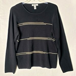 Carducci Woman Sweater Plus Size 2X Black Long Sleeve Stretchy Thick Knit